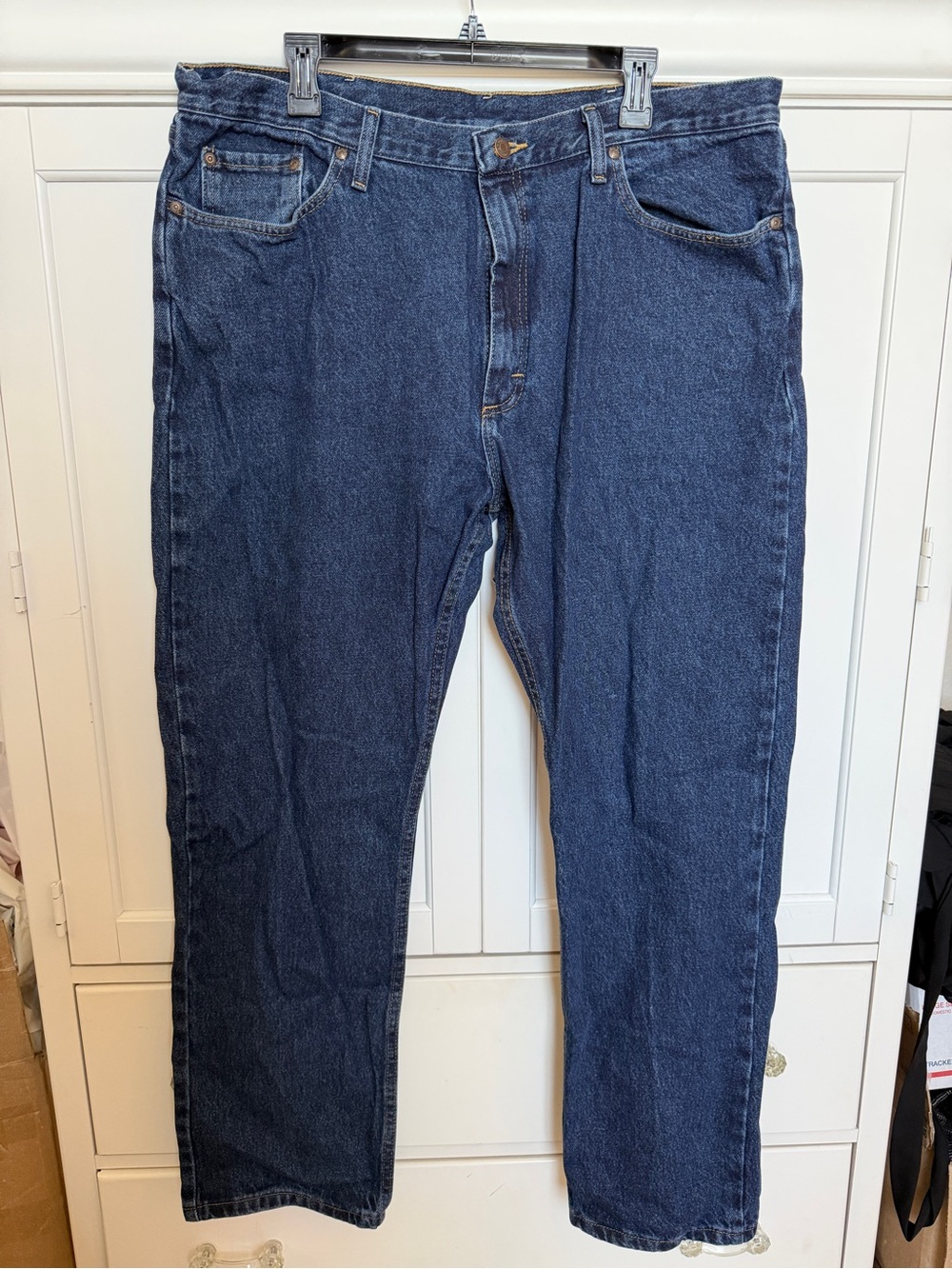 Wrangler Men's Navy Straight-Leg Jeans 40 x 32